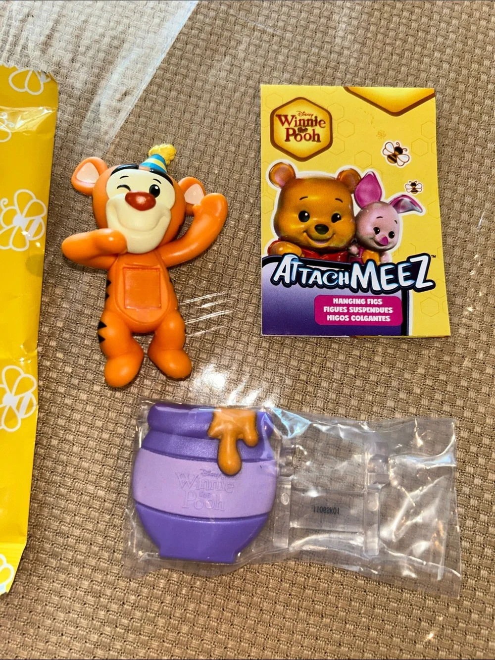 Tigger Party Hat Attachmeez with Purple Honey Pot and Stand for Display